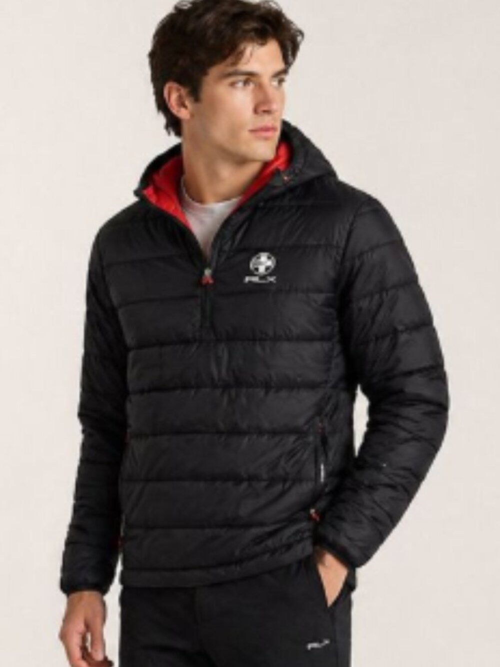 Ralph Lauren RLX Quarter Zip Packable Pull Over Down Jacket Size L